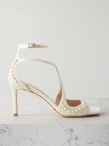 Azia 75 faux pearl-embellished satin sandals Azia 75 faux pearl-embellished satin sandals