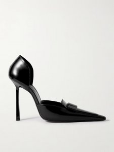 D'Orsay glossed-leather pumps D'Orsay glossed-leather pumps