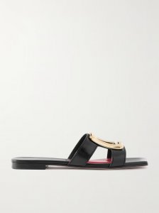 Nagoya embellished cutout leather slides Nagoya embellished cutout leather slides
