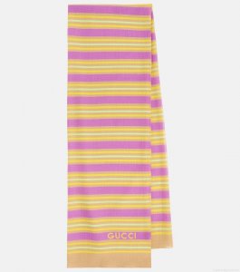 GucciStriped silk and cotton scarf GucciStriped silk and cotton scarf