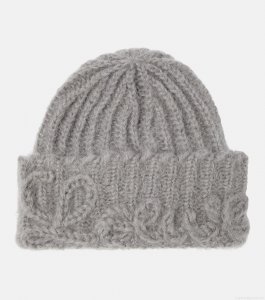 LoeweLogo ribbed-knit mohair-blend beanie LoeweLogo ribbed-knit mohair-blend beanie