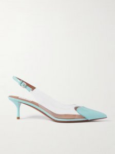 Cœur 55 PU and patent-leather slingback pumps Cœur 55 PU and patent-leather slingback pumps
