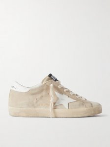 Super-Star leather-trimmed suede sneakers Super-Star leather-trimmed suede sneakers