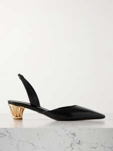 Alyssa embellished leather slingback pumps Alyssa embellished leather slingback pumps