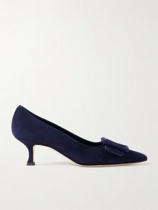 Maysale 50 buckled suede pumps Maysale 50 buckled suede pumps
