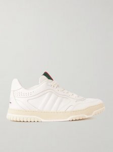 Re-Web grosgrain-trimmed leather sneakers Re-Web grosgrain-trimmed leather sneakers