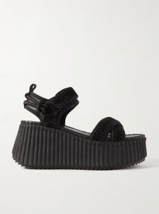 + NET SUSTAIN Nama suede and leather platform sandals + NET SUSTAIN Nama suede and leather platform sandals