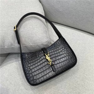 Yves Saint Laurent LE 5 A 7 Hobo Bag Black Crocodile Yves Saint Laurent LE 5 A 7 Hobo Bag Black Crocodile