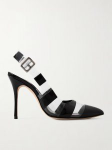 Uxra 105 patent-leather and PVC slingback pumps Uxra 105 patent-leather and PVC slingback pumps