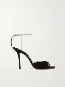 Saeda 100 crystal-embellished suede sandals Saeda 100 crystal-embellished suede sandals