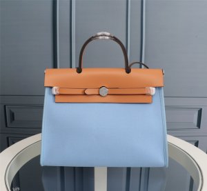 HERMES HANDBAG CANVAS blue HERMES HANDBAG CANVAS blue