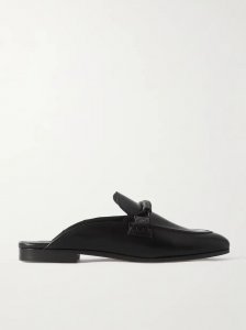 Bead-embellished leather slippers Bead-embellished leather slippers