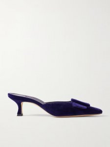 Maysale 50 buckled velvet mules Maysale 50 buckled velvet mules