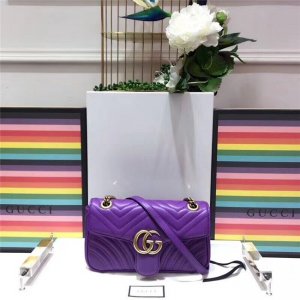 Gucci GG Marmont Matelasse Small Shoulder Bag Purple Leather Gucci GG Marmont Matelasse Small Shoulder Bag Purple Leather