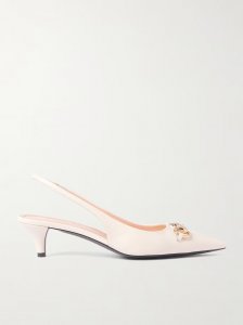 Erin horsebit-detailed leather slingback pumps Erin horsebit-detailed leather slingback pumps