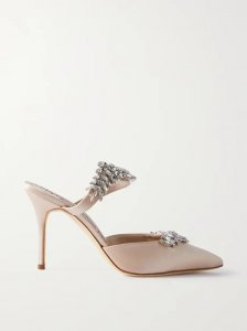 Lurum 90 crystal-embellished satin mules Lurum 90 crystal-embellished satin mules