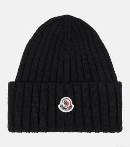 MonclerLogo virgin wool beanie MonclerLogo virgin wool beanie