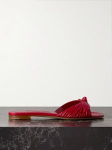 Lolloflat bow-embellished gathered leather sandals Lolloflat bow-embellished gathered leather sandals