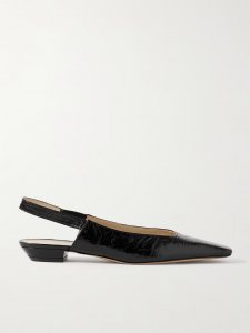 Colin crinkled-leather slingback pumps Colin crinkled-leather slingback pumps