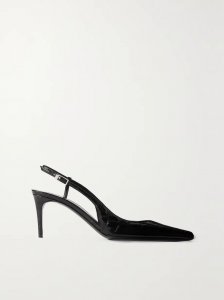 Vendome glossed croc-effect leather slingback pumps Vendome glossed croc-effect leather slingback pumps