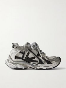 Runner suede and rubber-trimmed shell sneakers Runner suede and rubber-trimmed shell sneakers