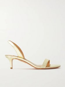 So Nude 50 metallic faux leather slingback sandals So Nude 50 metallic faux leather slingback sandals