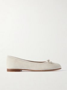 Veralli bow-detailed suede ballet flats Veralli bow-detailed suede ballet flats