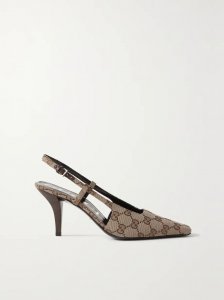 Demi logo-jacquard canvas slingback pumps Demi logo-jacquard canvas slingback pumps