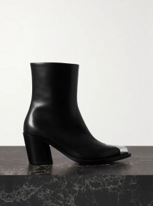 Punk embellished leather ankle boots Punk embellished leather ankle boots