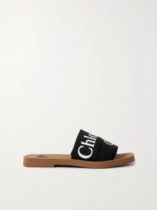 Woody logo-print canvas slides Woody logo-print canvas slides