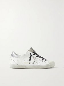 Superstar distressed leather and suede sneakers Superstar distressed leather and suede sneakers