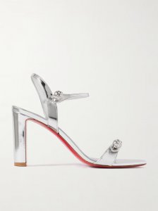 Atmospheria 85 crystal-embellished metallic leather sandals Atmospheria 85 crystal-embellished metallic leather sandals