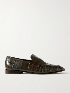 Paneled glossed-leather loafers Paneled glossed-leather loafers