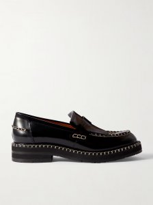 Noua fringed whipstitched leather loafers Noua fringed whipstitched leather loafers