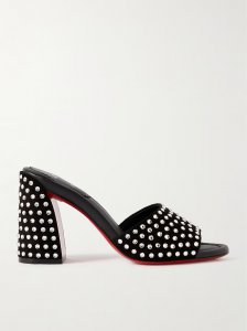 Jane 85 crystal-embellished suede mules Jane 85 crystal-embellished suede mules