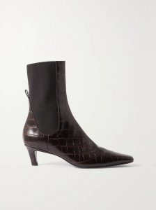 + NET SUSTAIN The Mid Heel croc-effect leather ankle boots + NET SUSTAIN The Mid Heel croc-effect leather ankle boots