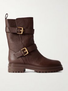 Thiago Flair buckled textured-leather boots Thiago Flair buckled textured-leather boots