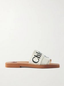 Woody logo-print canvas slides Woody logo-print canvas slides