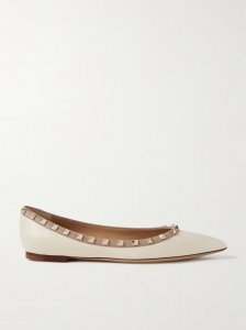 Rockstud leather point-toe flats Rockstud leather point-toe flats
