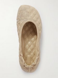 Embroidered quilted leather ballet flats Embroidered quilted leather ballet flats
