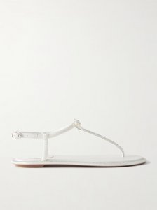 Caterina bow and crystal-embellished leather sandals Caterina bow and crystal-embellished leather sandals