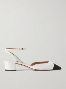 French Flirt 35 grosgrain-trimmed leather Mary Jane pumps French Flirt 35 grosgrain-trimmed leather Mary Jane pumps