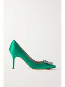 Hangisi 90 embellished satin pumps Hangisi 90 embellished satin pumps