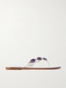 Shanti embellished leather flip flops Shanti embellished leather flip flops
