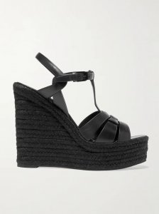 Tribute woven leather espadrille wedge sandals Tribute woven leather espadrille wedge sandals