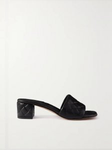 Quilted leather mules Quilted leather mules