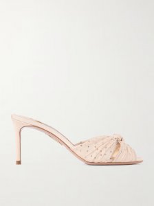 Slow Kisses 75 crystal-embellished knotted chiffon mules Slow Kisses 75 crystal-embellished knotted chiffon mules