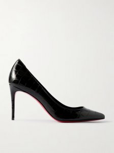 Croc-effect patent-leather pumps Croc-effect patent-leather pumps