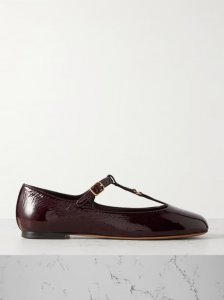 Marcie embellished crinkled patent-leather ballet flats Marcie embellished crinkled patent-leather ballet flats