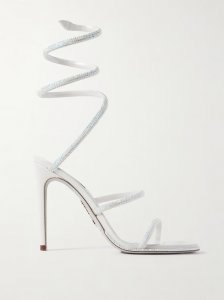 Cleo crystal-embellished satin sandals Cleo crystal-embellished satin sandals